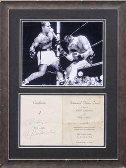 1966 Rocky Marciano Autographed Dinner Program In 40x20 Framed Photo Display (JSA) 